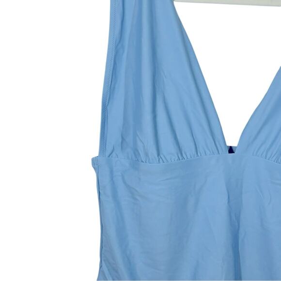 J.Crew V-Neck One-Piece Swimsuit BF163 Baby Blue • Plus Size 22 NWT - Picture 5 of 12